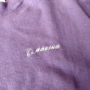 Vintage Boeing Sweatshirt PURPLE XL Hanes Airplane Aviation Collectible